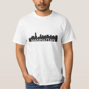 manhattan new york skyline silhouette america city t-shirt