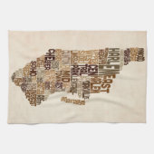 Manhattan New York Typografiekaart Theedoek (Horizontaal)