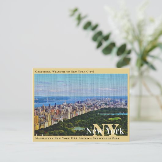 Manhattan New York USA Skyscraper Park Briefkaart (Staand voorkant)