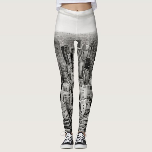 Manhattan, New York (zwart-wit panorama) Leggings (Voorkant)