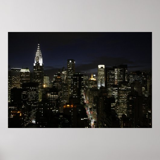 Manhattan night panorama poster (Voorkant)