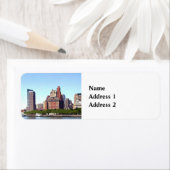 Manhattan NY - Manhattan Skyline op een heldere da Etiket (Insitu)