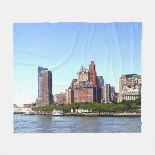 Manhattan NY - Manhattan Skyline op een heldere da Fleece Deken