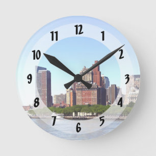 Manhattan NY - Manhattan Skyline op een heldere da Ronde Klok
