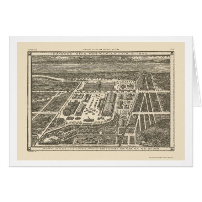 Manhattan, NY Panoramic Map - 1883 (Voorkant Horizontaal)