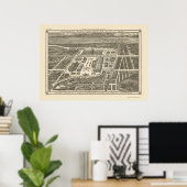 Manhattan, NY Panoramic Map - 1883 Poster (Thuiskantoor)