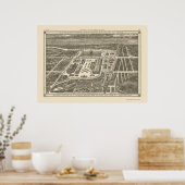 Manhattan, NY Panoramic Map - 1883 Poster (Keuken)