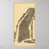 Manhattan, NY Panoramic Map - 1900 Poster (Voorkant)