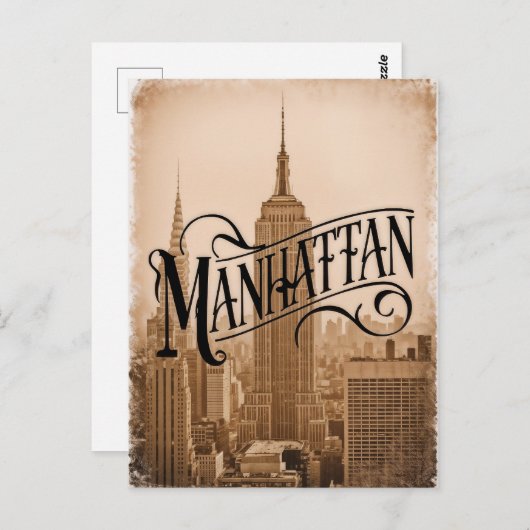Manhattan NYC vintage Briefkaart (Voorkant / Achterkant)