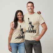 Manhattan Nyc Vrijheidsbeeld Mannen Modern Sand T-shirt (Unisex)