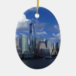 Manhattan NYC World Trade Center WTC Hudson Keramisch Ornament
