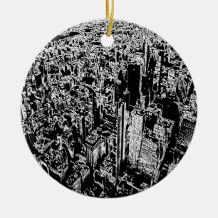 Manhattan ontworpen keramisch ornament