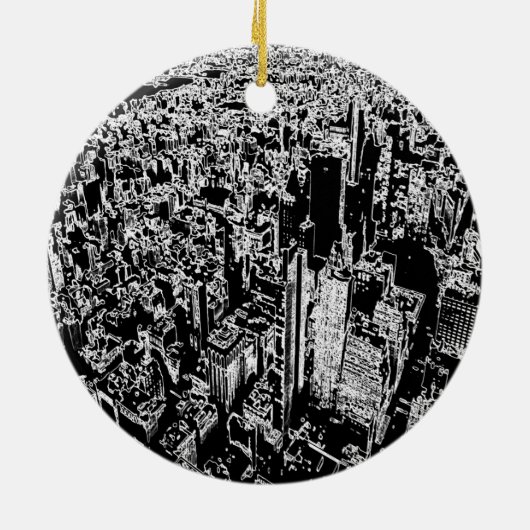 Manhattan ontworpen keramisch ornament (Achterkant)