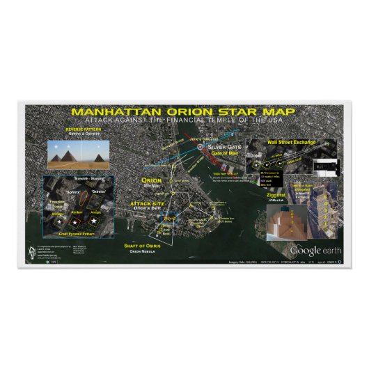 Manhattan Orion sterrenkaart Perfect Poster (Voorkant)