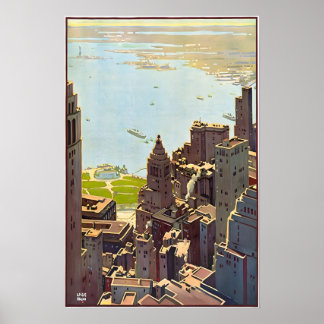 Manhattan Print New York Kunst Vintage Reisposter