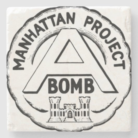 Manhattan Project Badge Stenen Onderzetter (Voorkant)