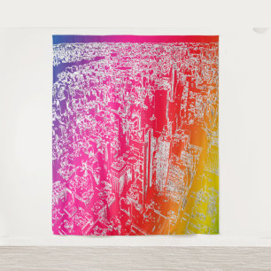 Manhattan-regenboog Wandkleed