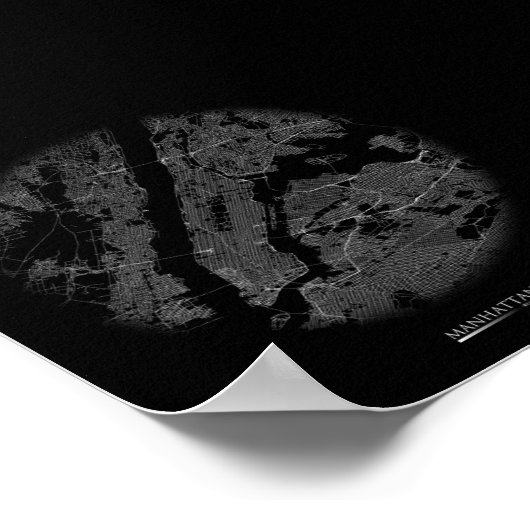 Manhattan Road Map Poster (Hoek)