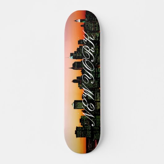 Manhattan Skyline bij Twilight, afbeelding New Yor Skateboard (Voorkant)