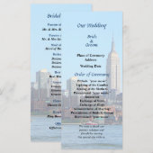 Manhattan Skyline Du Hoboken Wedding Programme (Devant / Derrière)