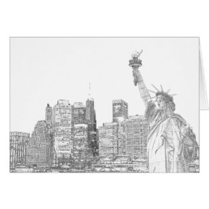 Manhattan Skyline et la statue de la liberté