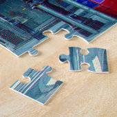 Manhattan Skyline New York.kerstgroetings Legpuzzel (Zijkant)