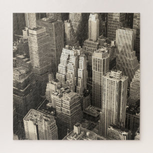 Manhattan skyline, zwart-wit antenne. legpuzzel