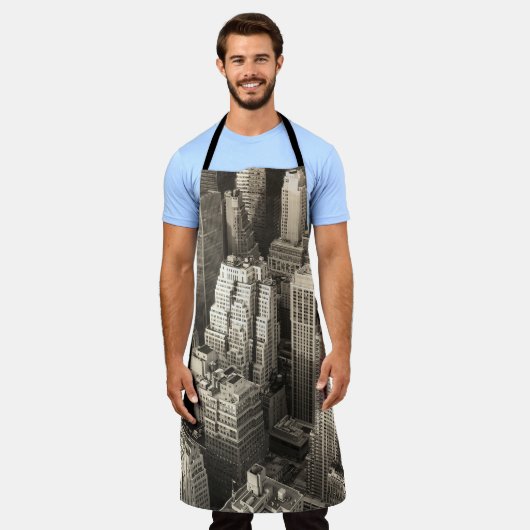 Manhattan skyline, zwart-wit antenne. schort (Gedragen)