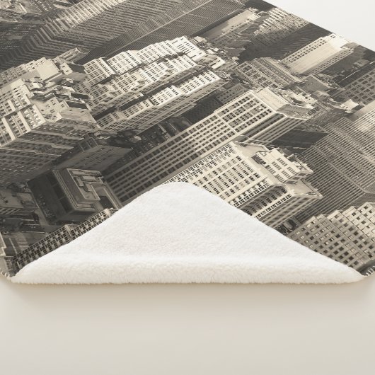 Manhattan skyline, zwart-wit antenne. sherpa deken (3/4)