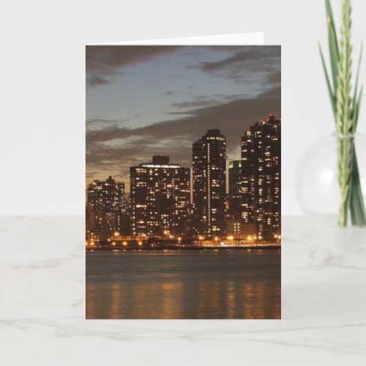 Manhattan Skyscrapers bij nacht Kaart (Voorkant)