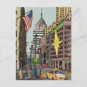 Manhattan Winter New York Kerstvergelijking Briefkaart