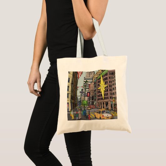 Manhattan Winter New York Kerstvergelijking Tote Bag (Voorkant (product))