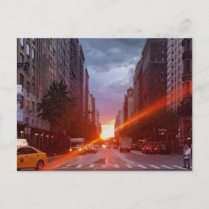 Manhattanhenge (Manhattan at Sunset) New York NYC Briefkaart