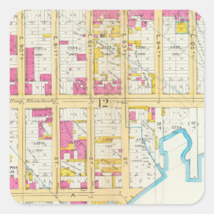 Manhatten, New York 8 Vierkante Sticker
