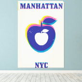 Manhatten NYC  "Big Apple"-reisposter Canvas Afdruk (Insitu (Houten vloer))
