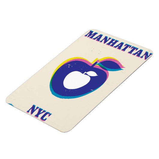 Manhatten NYC  "Big Apple"-reisposter Magneet (Linkerzijde)