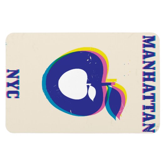 Manhatten NYC  "Big Apple"-reisposter Magneet (Horizontaal)