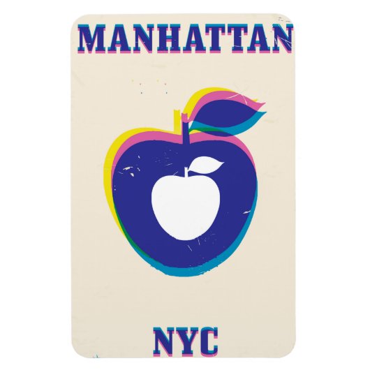 Manhatten NYC  "Big Apple"-reisposter Magneet (Verticaal)