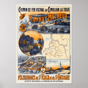 Manhay Melreux Belgique Poster vintage années 1920