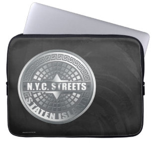 Manhole Staten Island Gray Laptop Sleeve