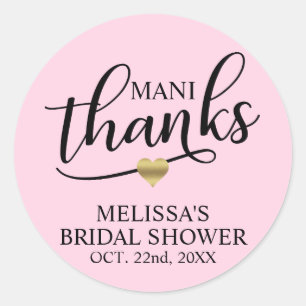 Mani Bedankt bruids Baby shower roze nagellak Ronde Sticker