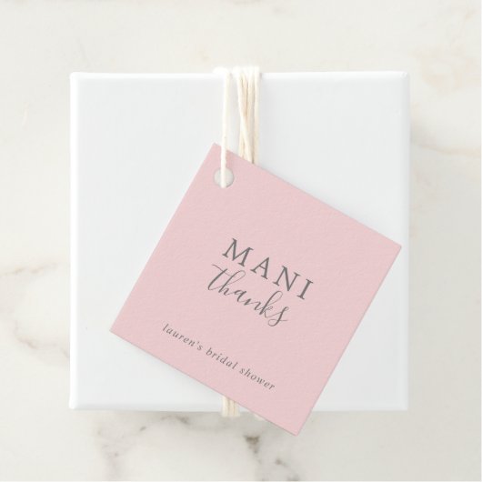 Mani Bedankt Eenvoudig roze en grijs Vrijgezellenf Bedankjes Labels (In situ)