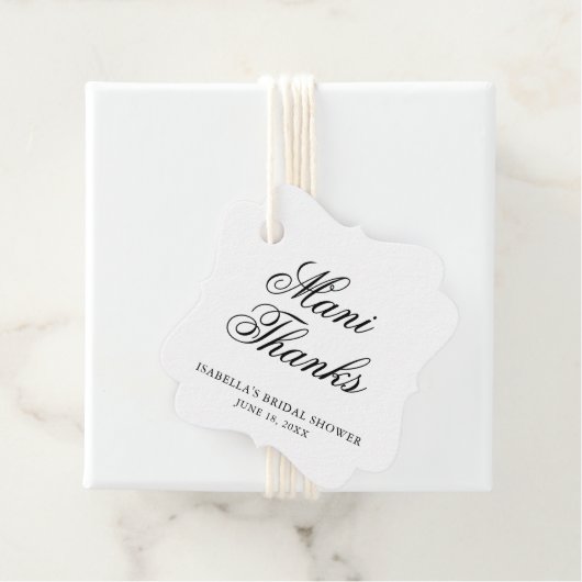 Mani Bedankt Elegant Calligraphy Vrijgezellenfeest Bedankjes Labels (In situ)