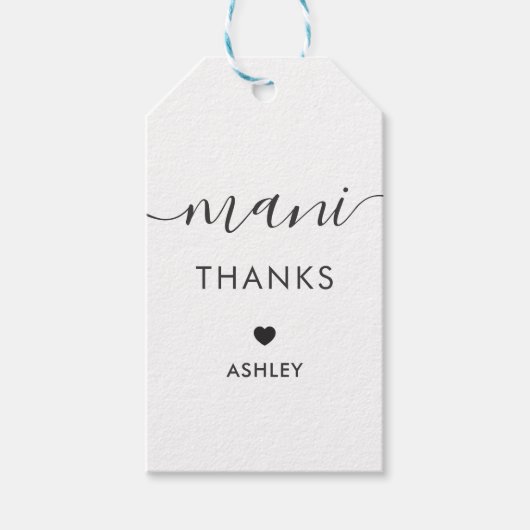 Mani Bedankt Labels, Manicure Kit Gift Label, Kraf Cadeaulabel (Voorkant)