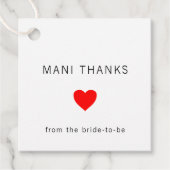 Mani Bedankt Modern minimalistisch Vrijgezellenfee Bedankjes Labels (Voorkant)