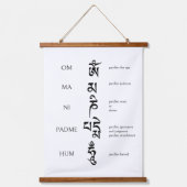 Mani Mantra Tibetaans schrift Hangend Wandkleed (Voorkant)