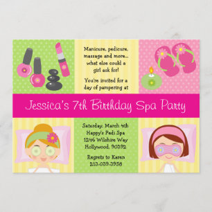 Mani Pedi Spa Birthday Party Invitation Kaart