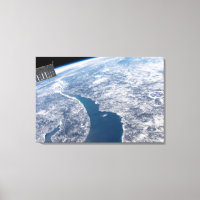 Manicouagan krater en de St. Lawrence rivier