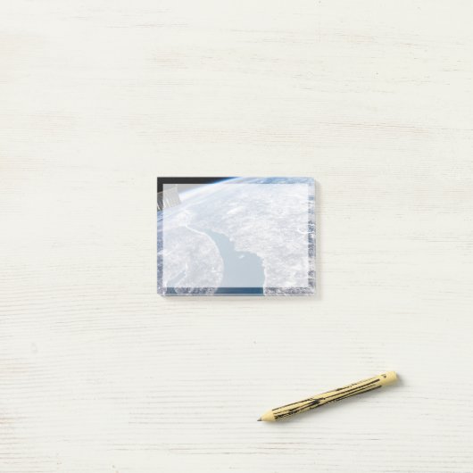 Manicouagan krater en de St. Lawrence rivier Post-it® Notes (Op bureau)