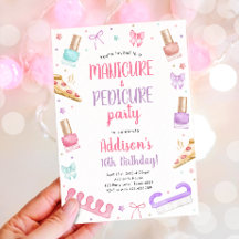Manicure and Pedicure Bow Mani-Pedi Party Birthday